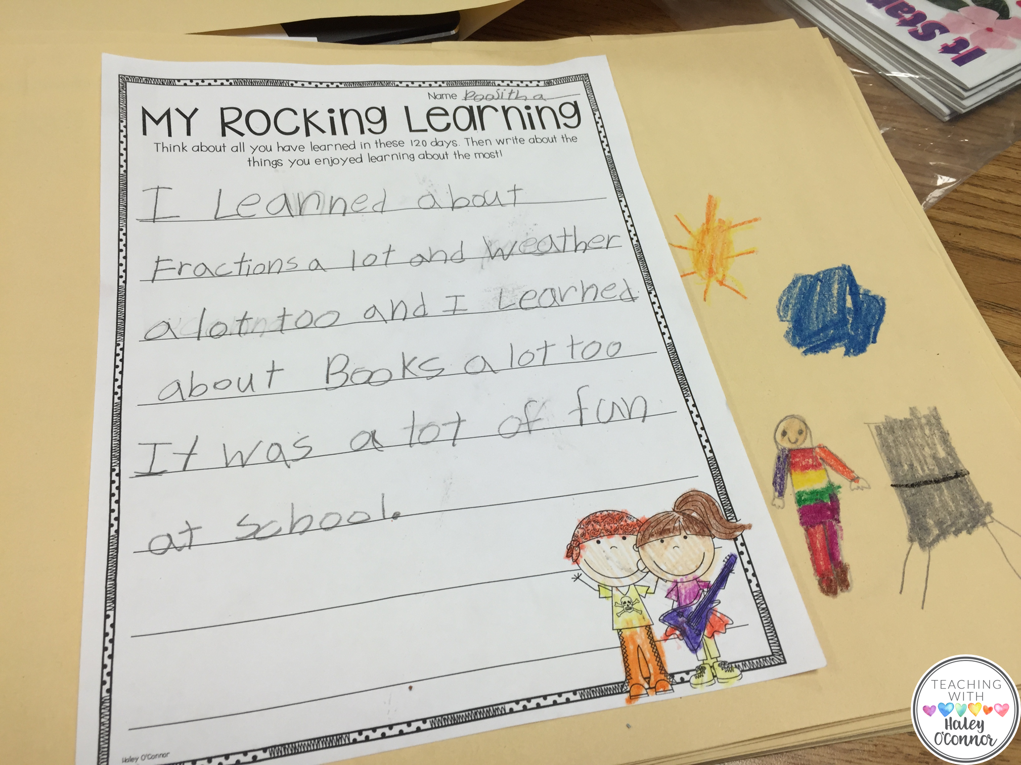 My Rocking Learning Writing Page for 120th Day of School