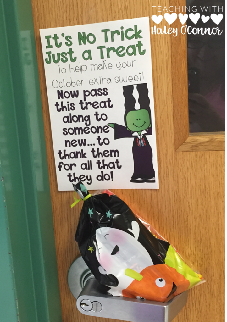 Halloween School Sunshine Idea. Great way to boost Teacher Morale. 