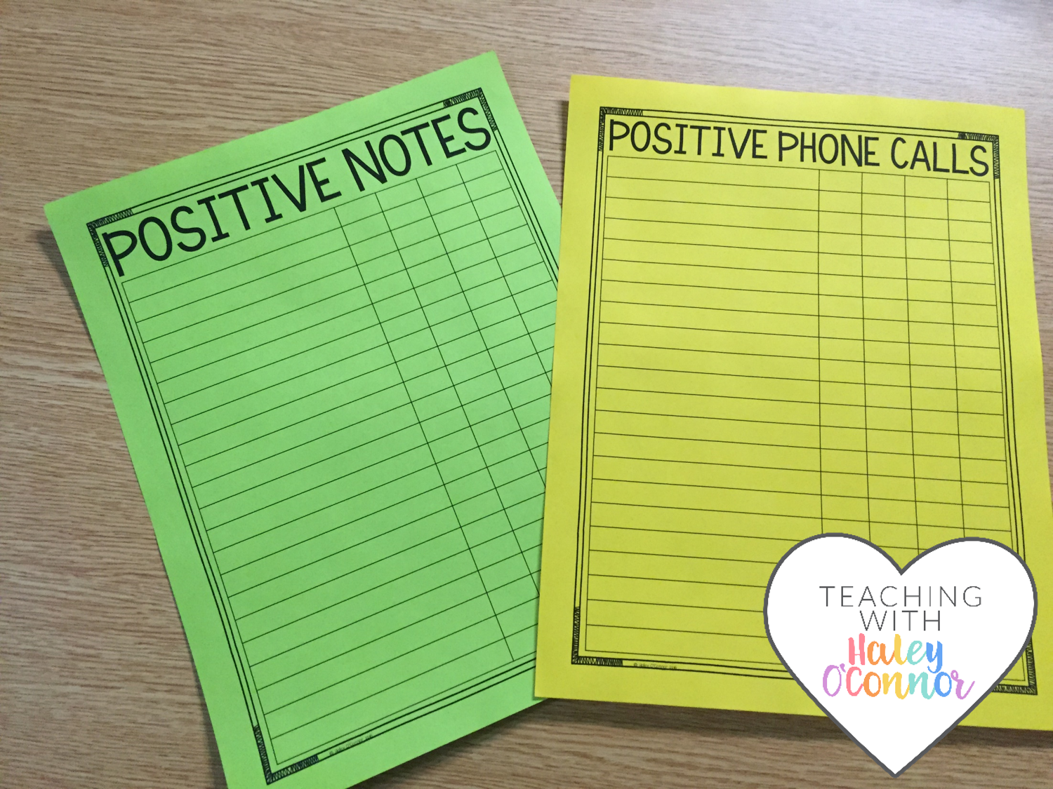 Positive Notes and Phone Calls Home Teacher Tracking Form by Haley OConnor