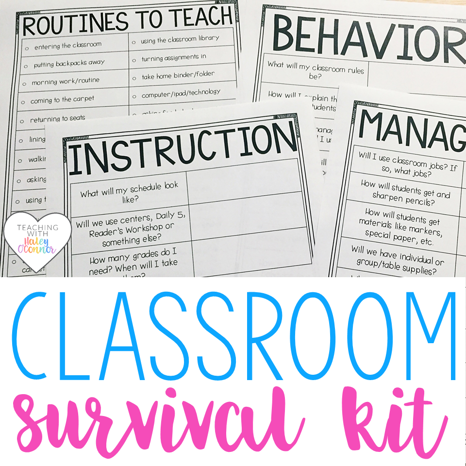 Classroom Survival Kit; Forms, Ideas, and a Freebie from Haley OConnor