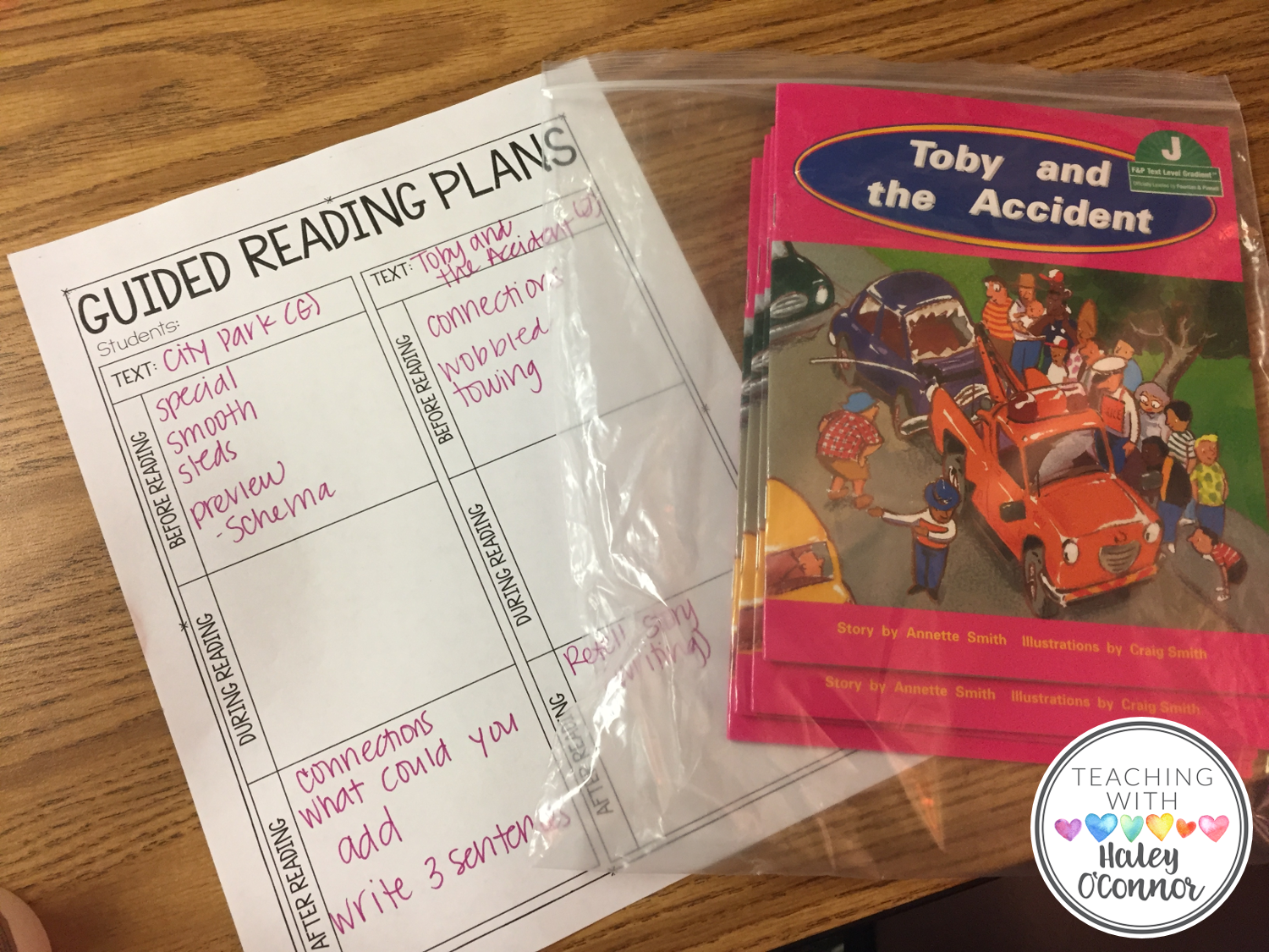 Planning Page for Guided Reading