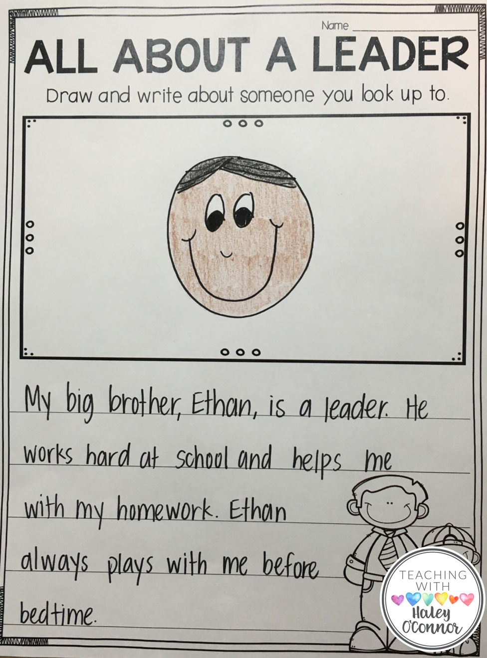 Writing Page for Leadership in the Classroom