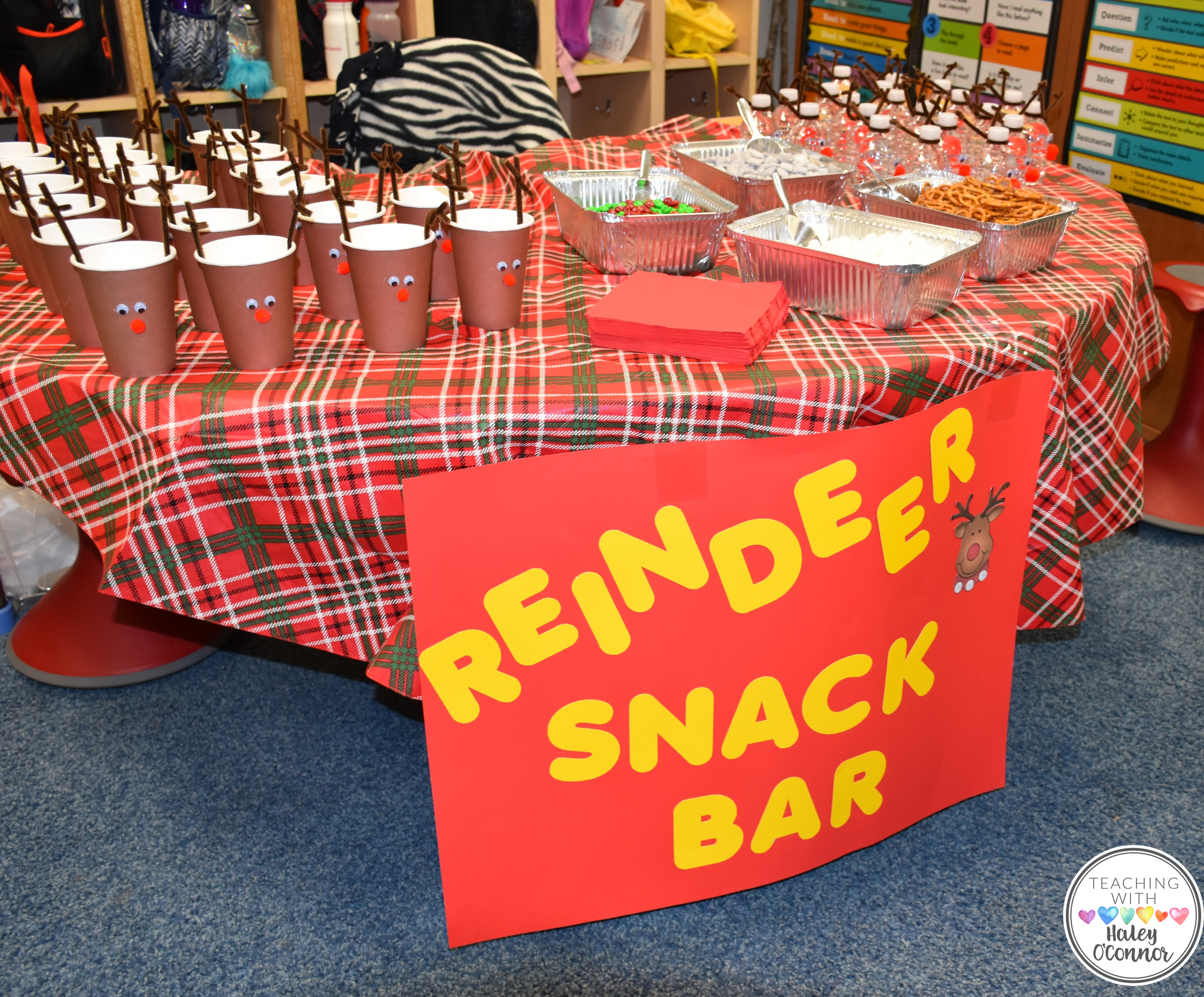 Reindeer Snack Bar for Class Winter Party 