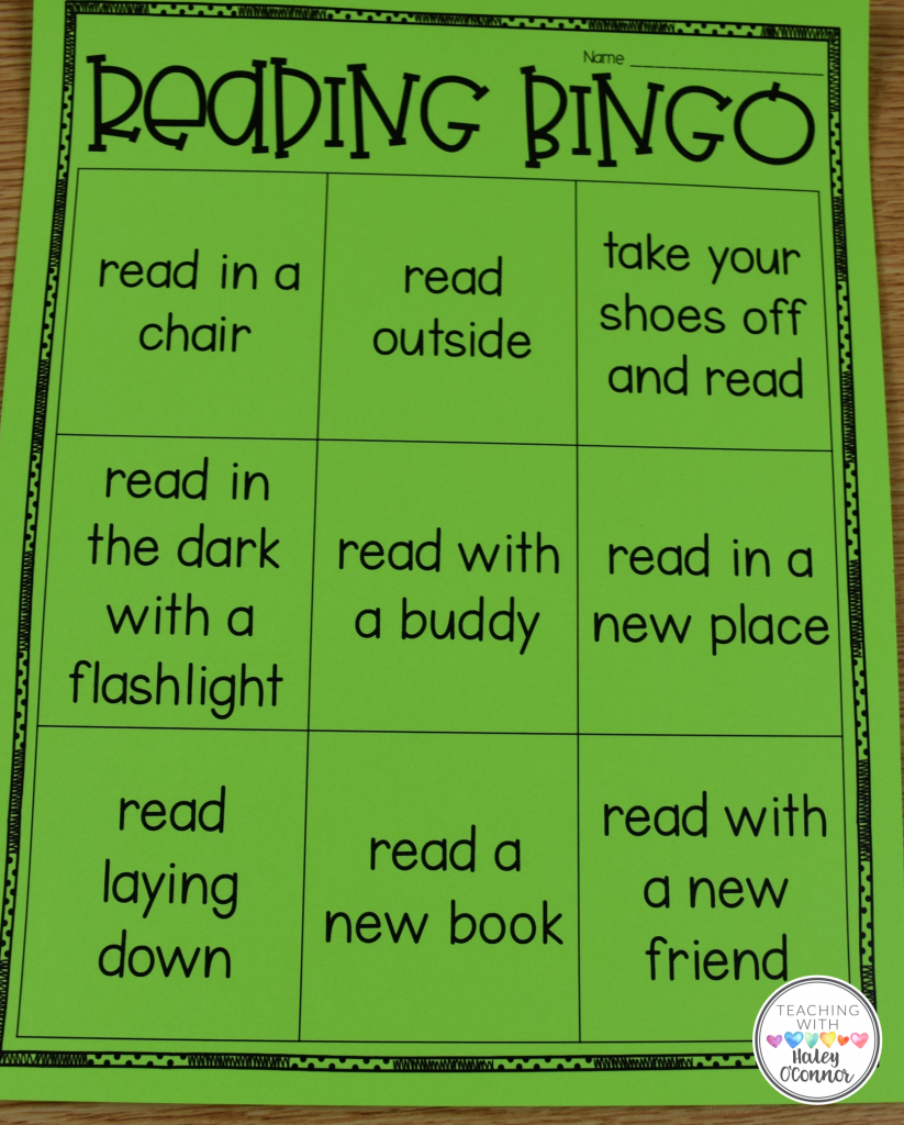 Reading Bingo Activities for Read Across America