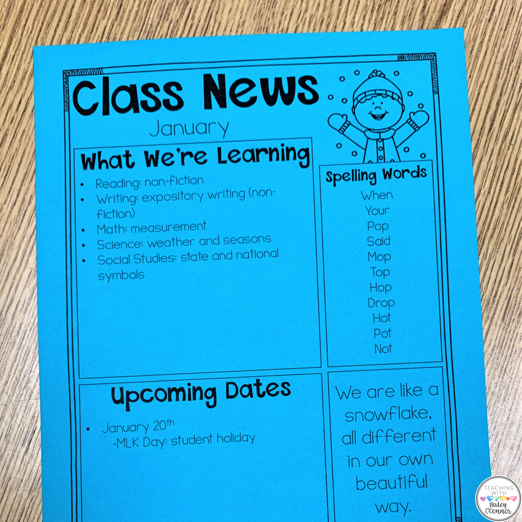 Editable Class Newsletter