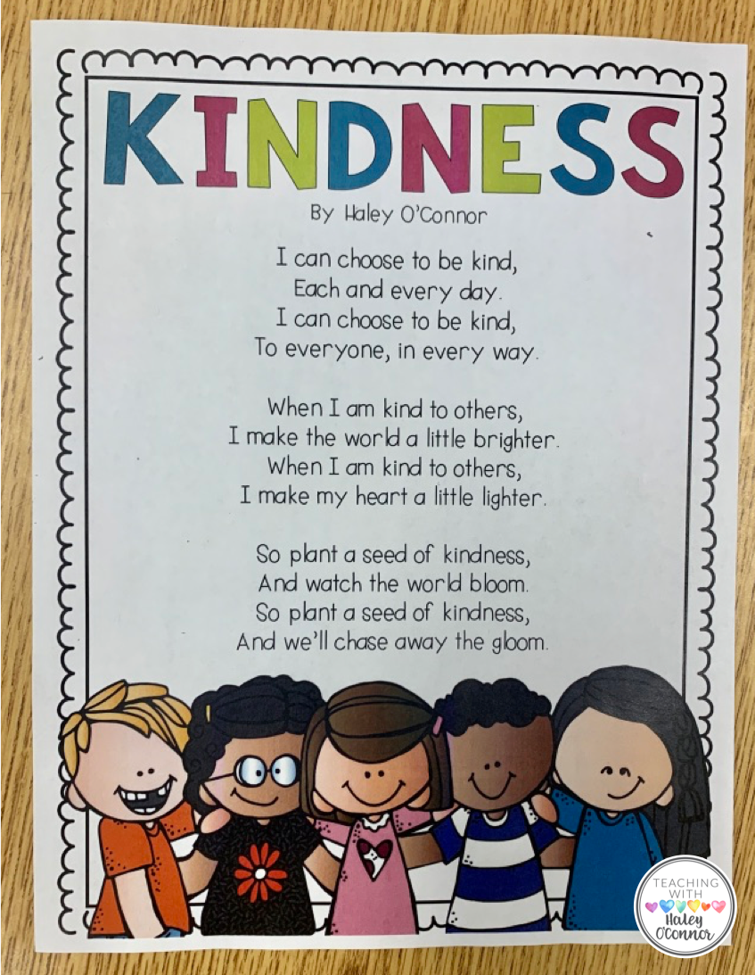 Kindness Lessons And Activities Teaching With Haley O Connor   Kindness Poem 1 